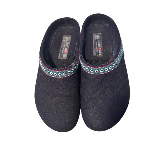 Haflinger Wool Clogs / Slippers Black Size EU40 Comfort Cork Footbed HyggeHome - Picture 3 of 5
